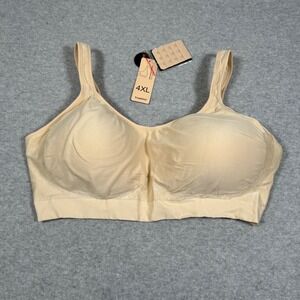 Truekind Daily Comfort Wirefree‎ Shaper Bra Womens 4XL Nude Comfort Support